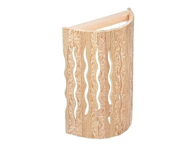 Абажур для светильника угловой,липа с орнаментом Цветы Банные штучки 33420